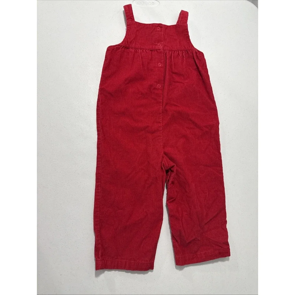 Gymboree Overalls Toddler 18 24M Red Cupcake Embroidery Romper‎